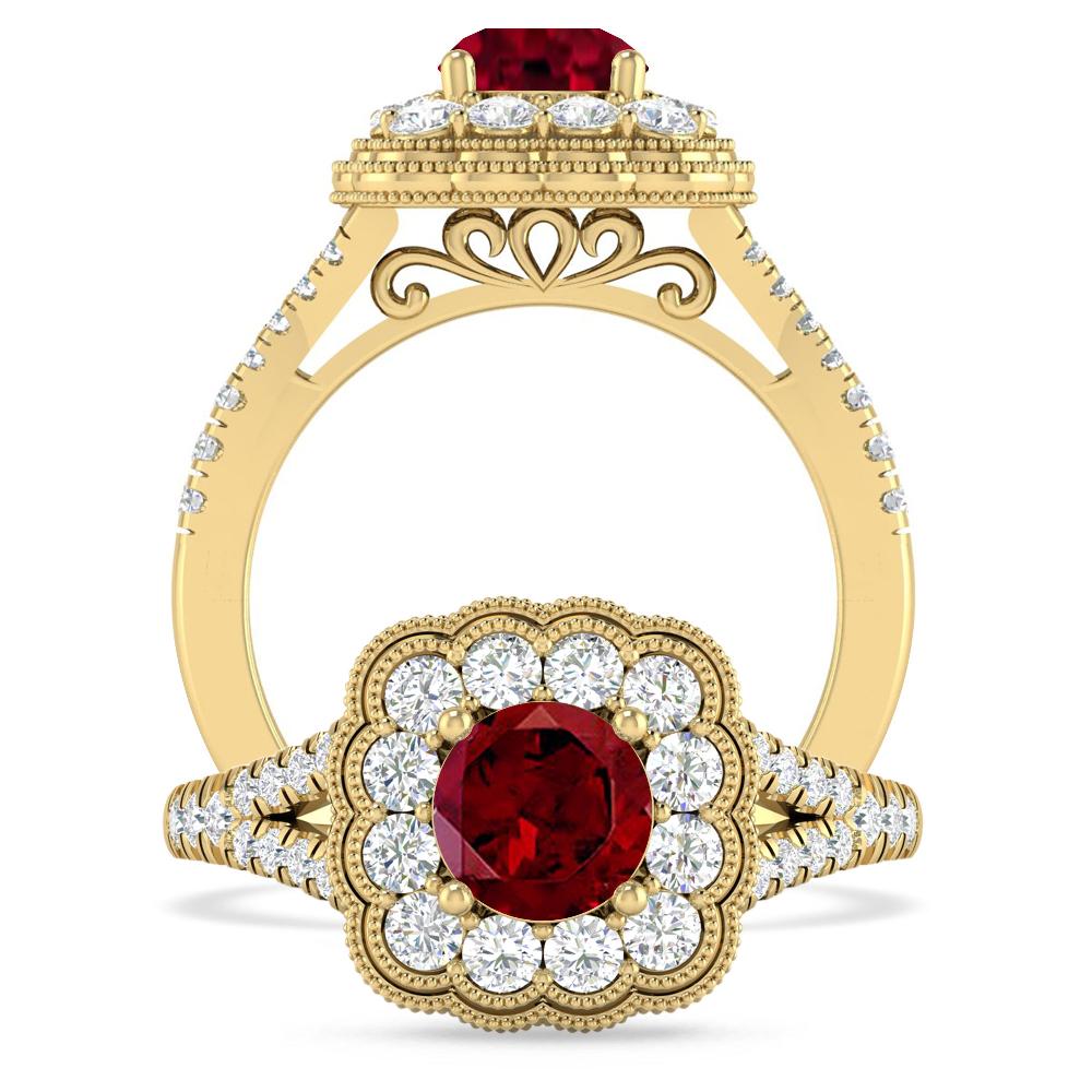 Yellow Gold - Garnet