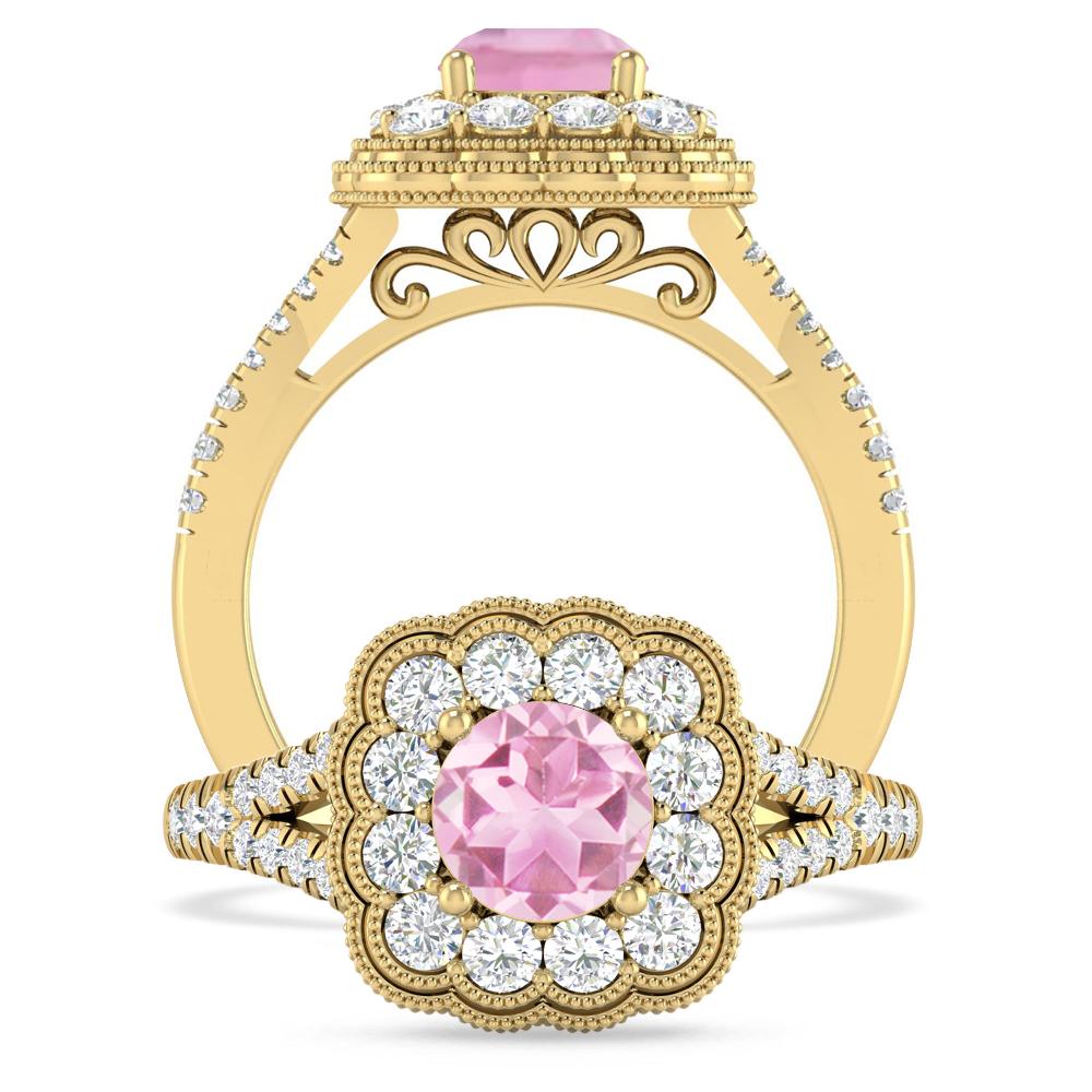 Yellow Gold - Pink Tourmaline