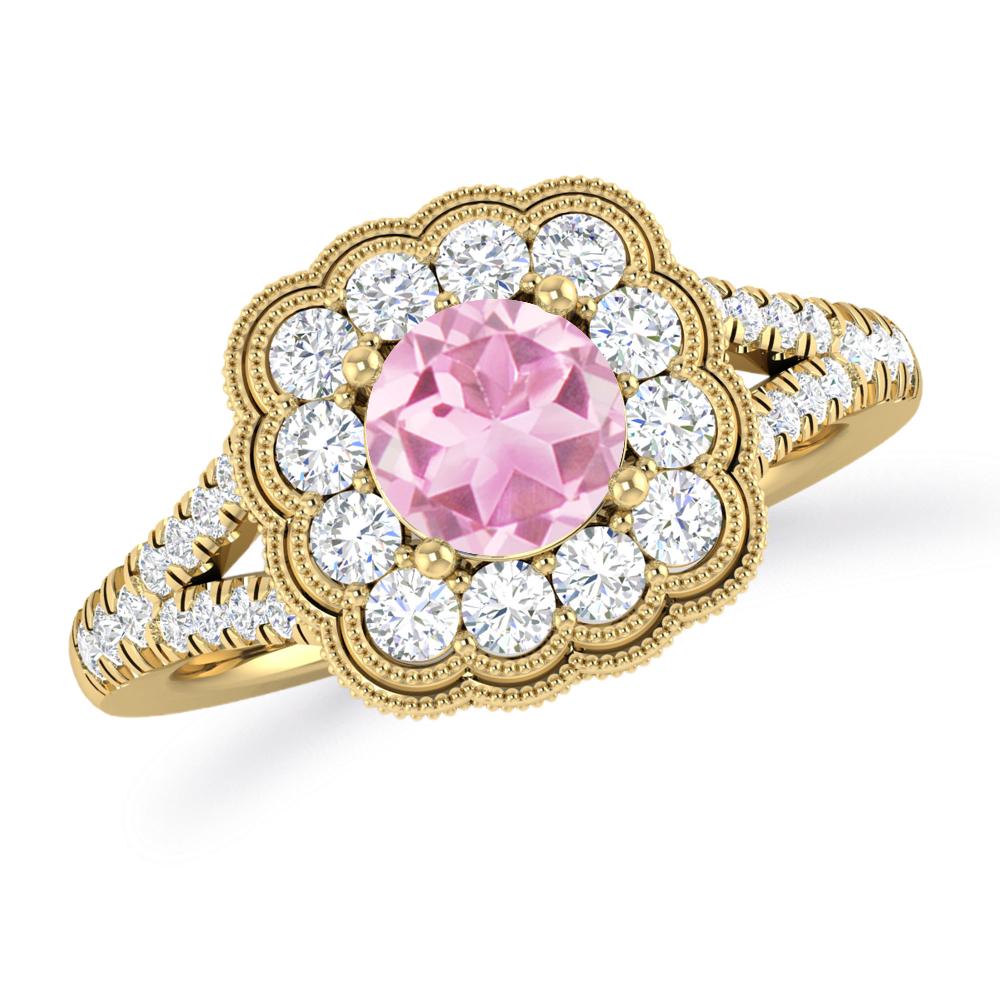 Yellow Gold - Pink Tourmaline