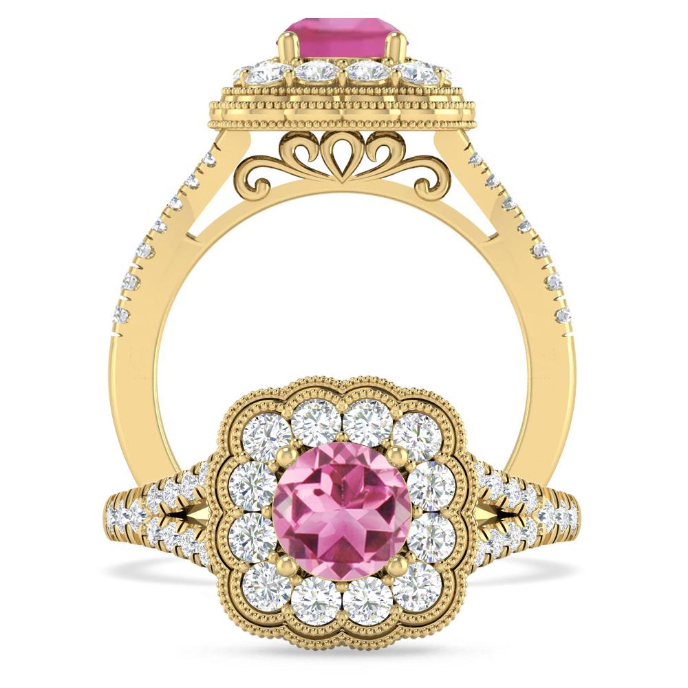 Yellow Gold - Pink Tourmaline