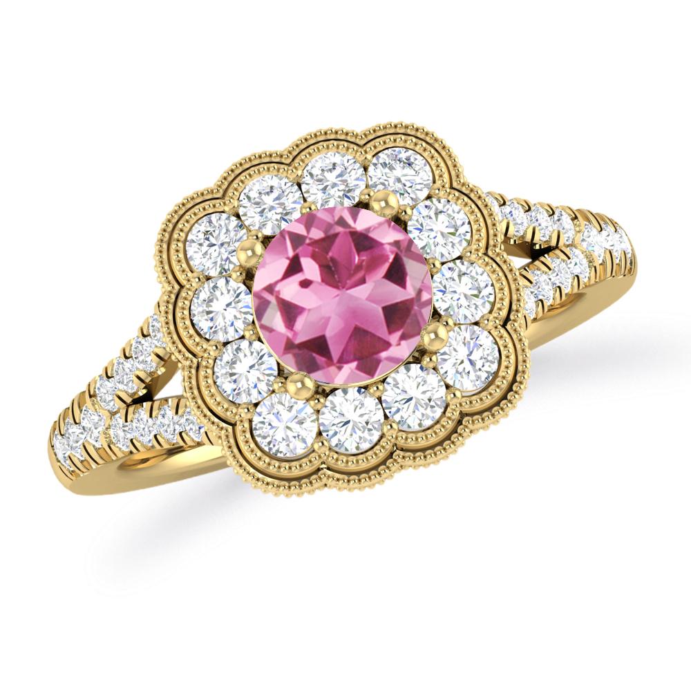 Yellow Gold - Pink Tourmaline