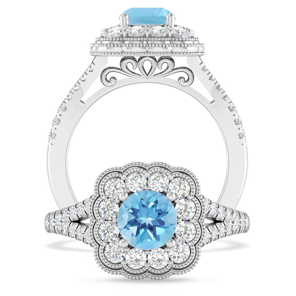 White Gold - Blue Topaz