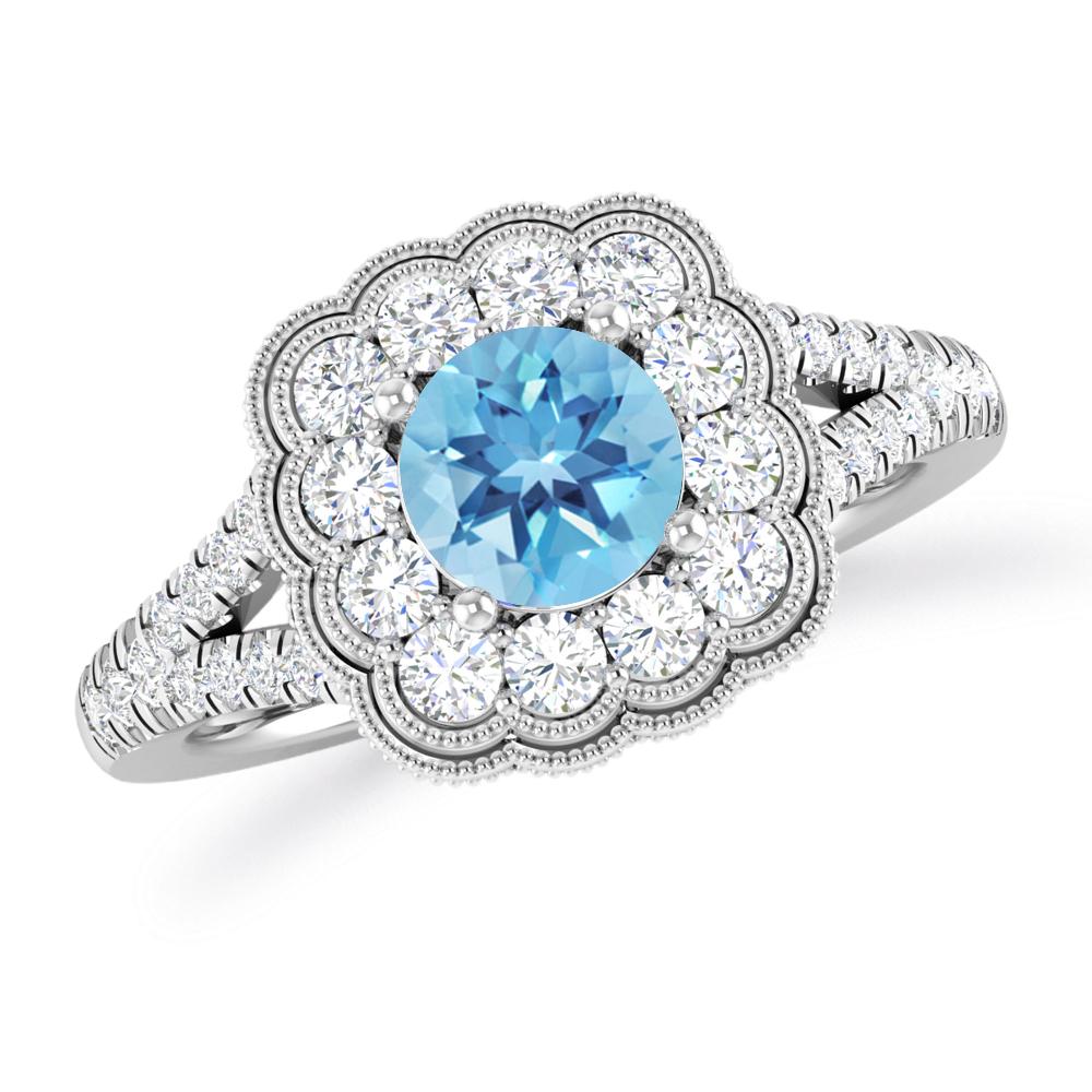White Gold - Blue Topaz