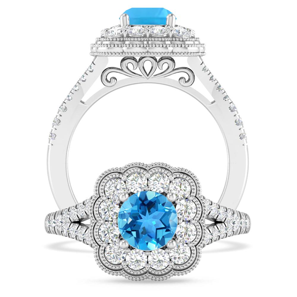 White Gold - Blue Topaz