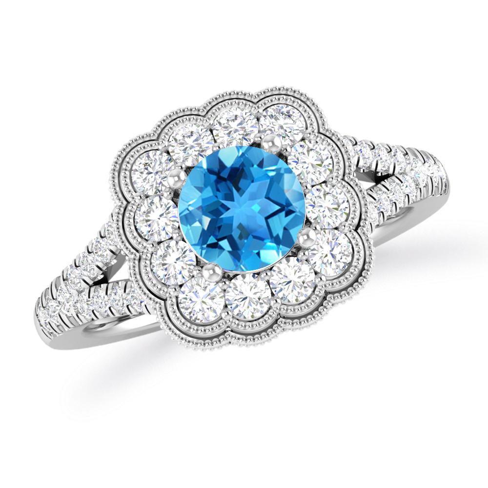 White Gold - Blue Topaz