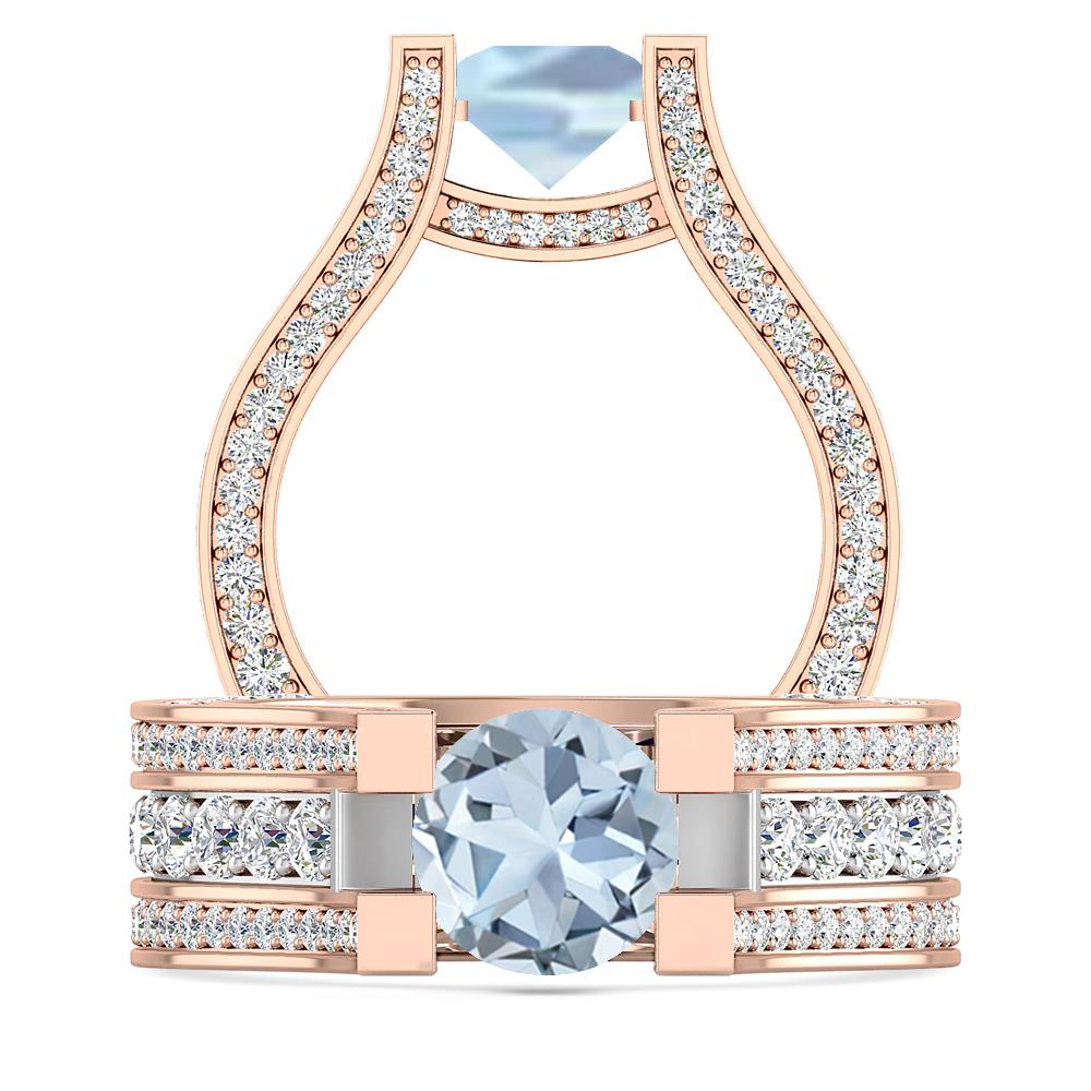 Rose Gold - Aquamarine