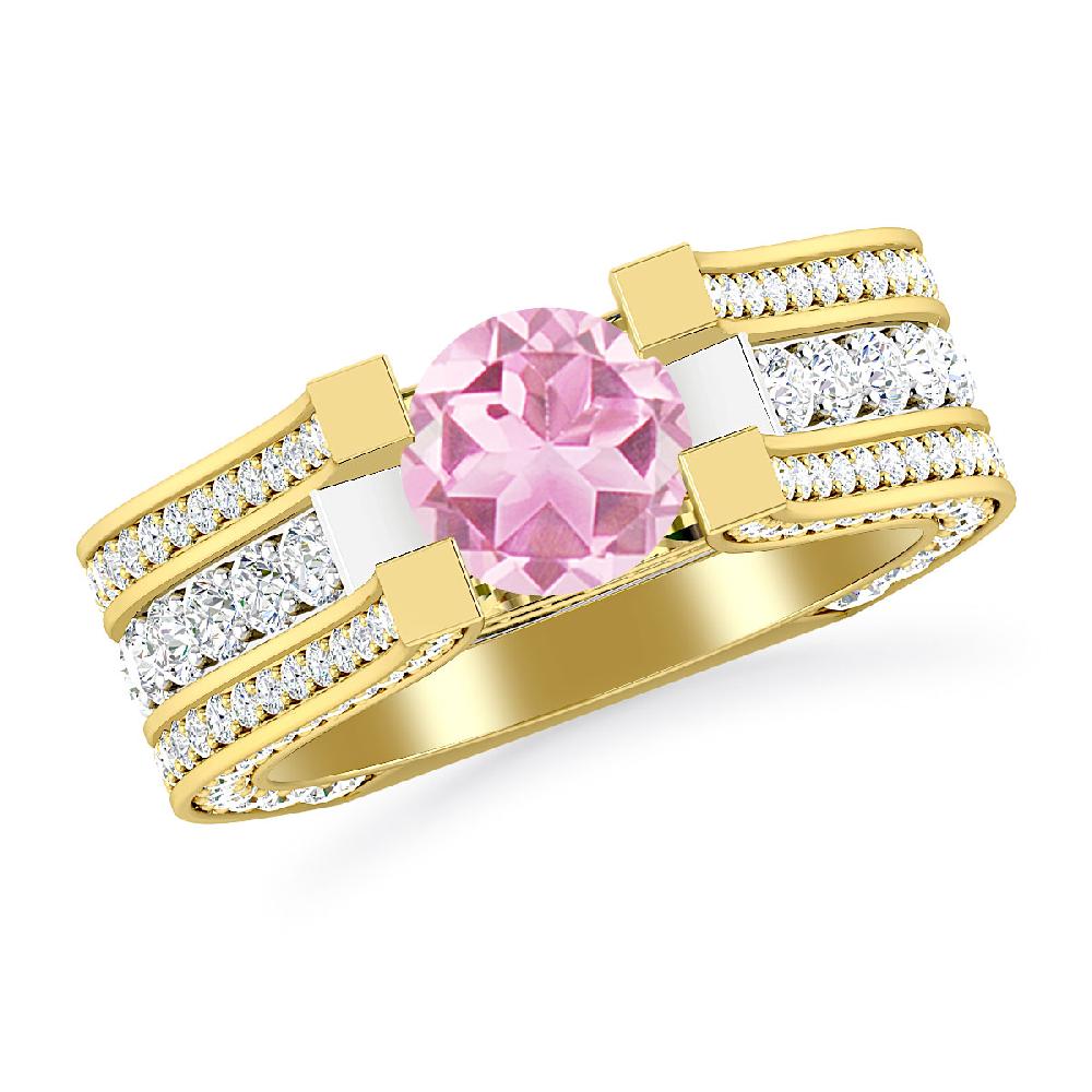 Yellow Gold - Pink Tourmaline