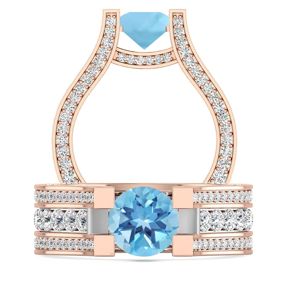 Rose Gold - Blue Topaz