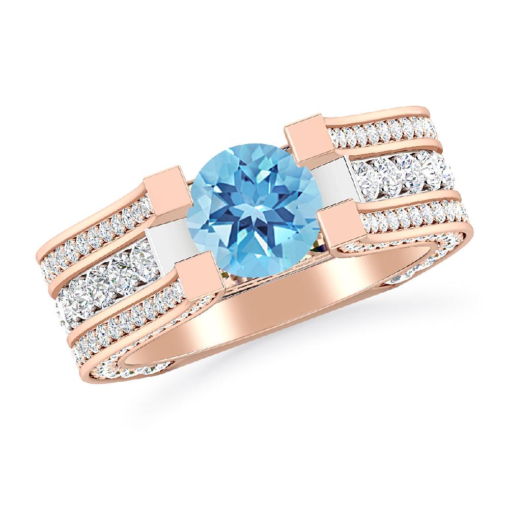 Rose Gold - Blue Topaz