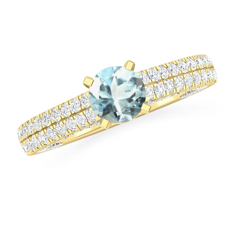 Yellow Gold - Aquamarine