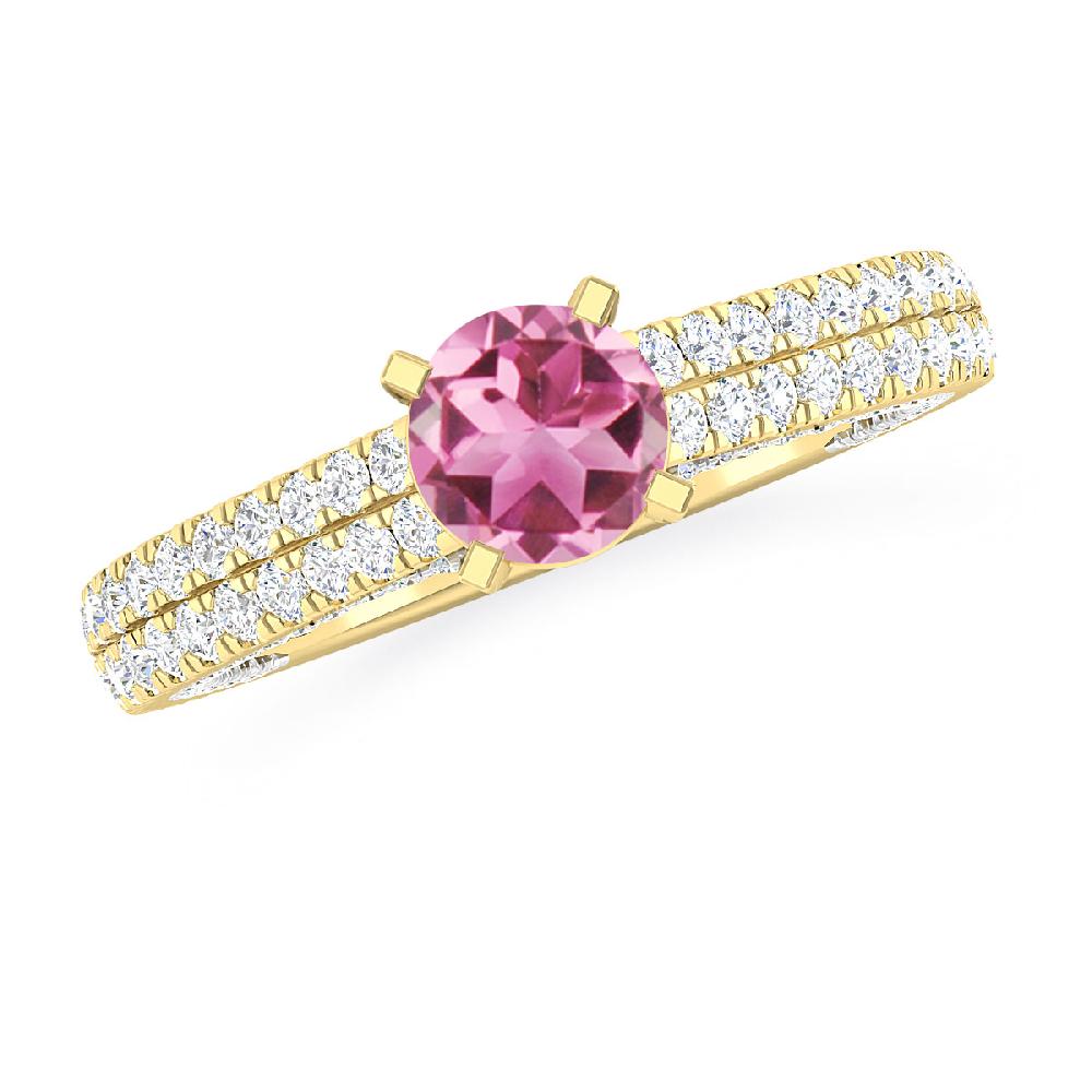 Yellow Gold - Pink Tourmaline