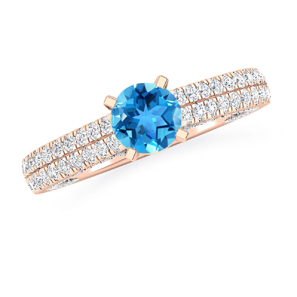 Rose Gold - Blue Topaz