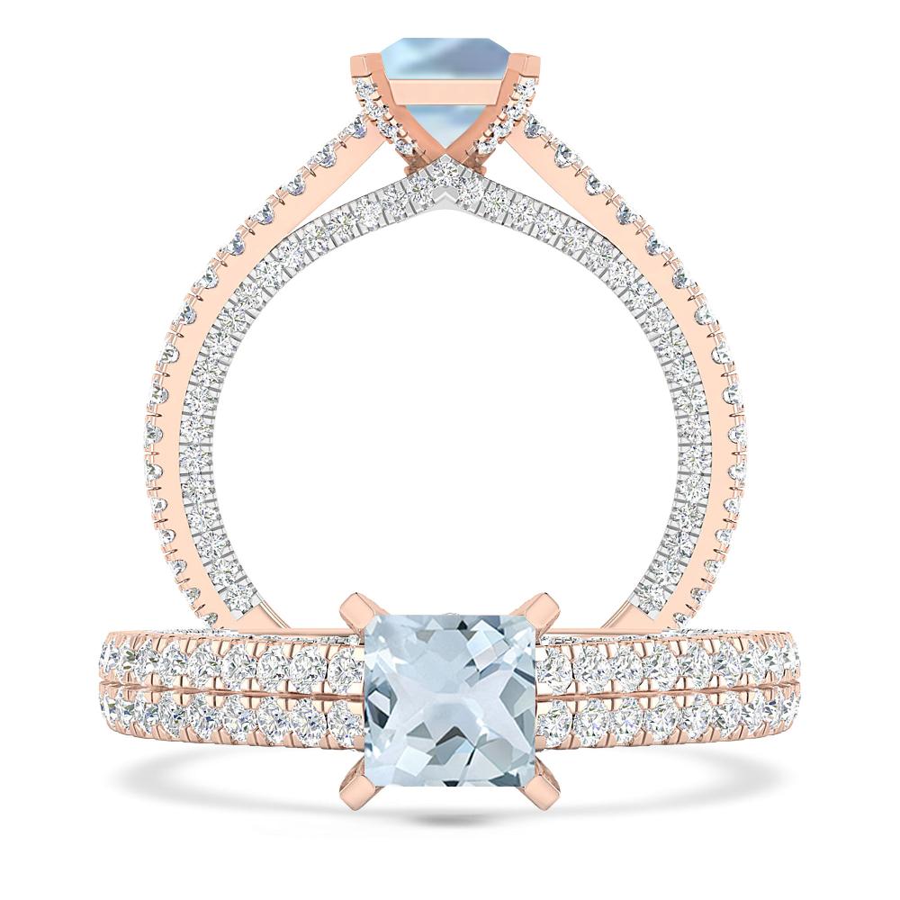 Rose Gold - Aquamarine