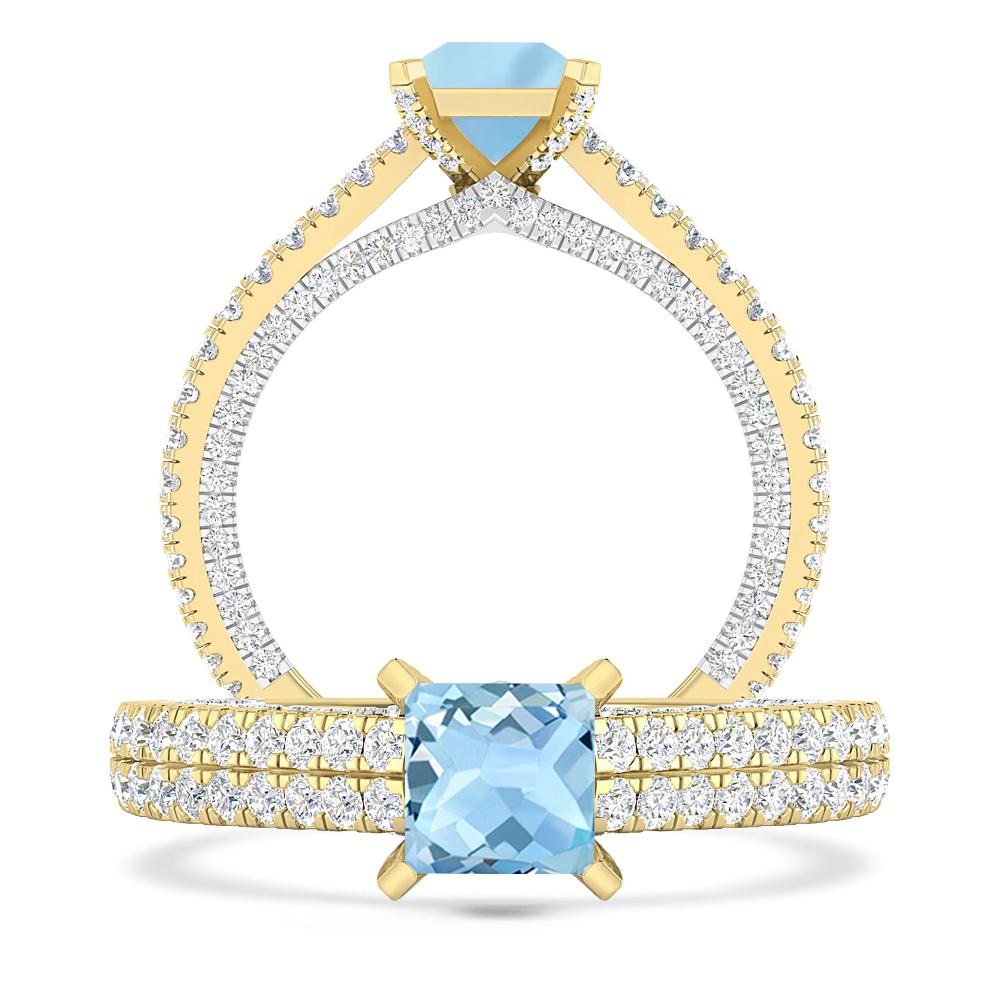 Yellow Gold - Aquamarine