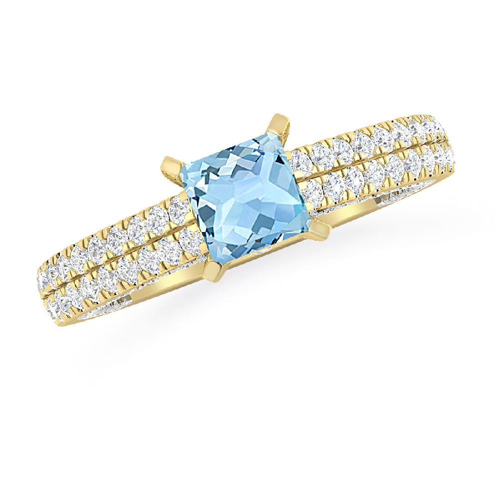 Yellow Gold - Aquamarine