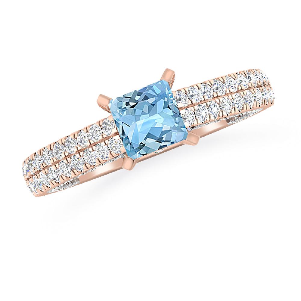 Rose Gold - Aquamarine
