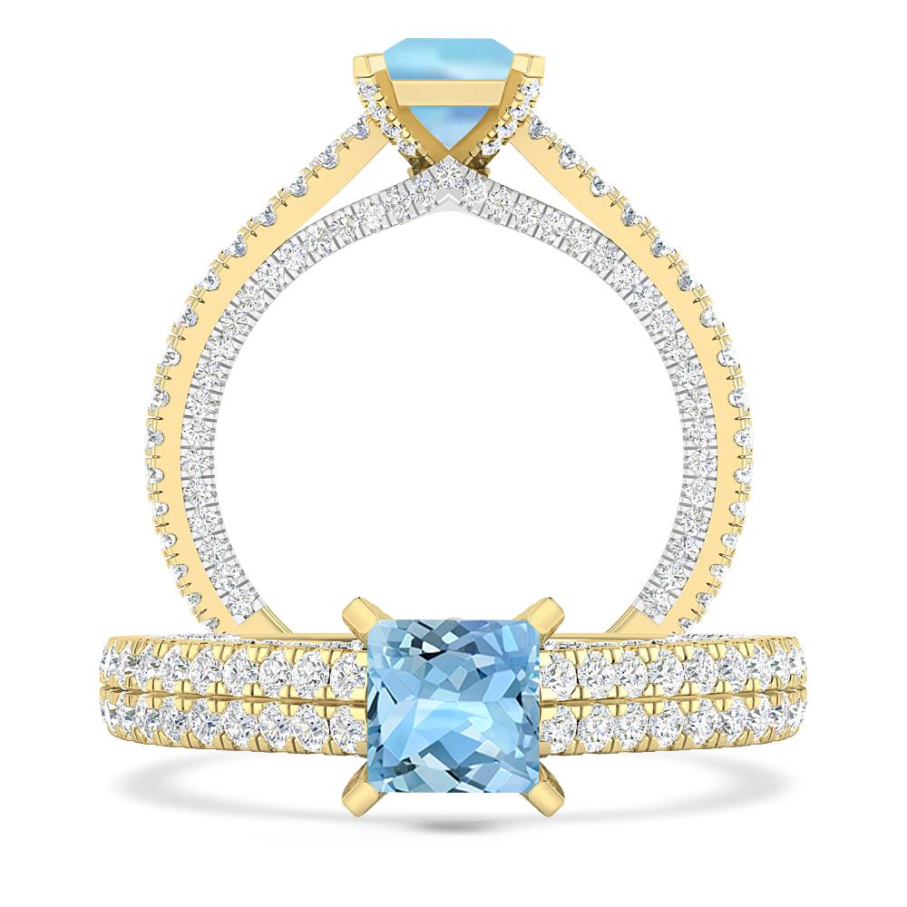 Yellow Gold - Aquamarine