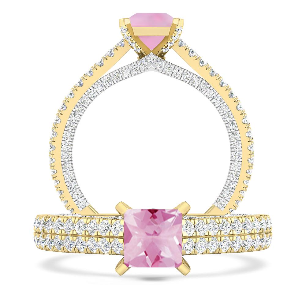 Yellow Gold - Pink Tourmaline