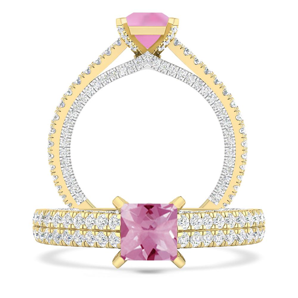 Yellow Gold - Pink Tourmaline