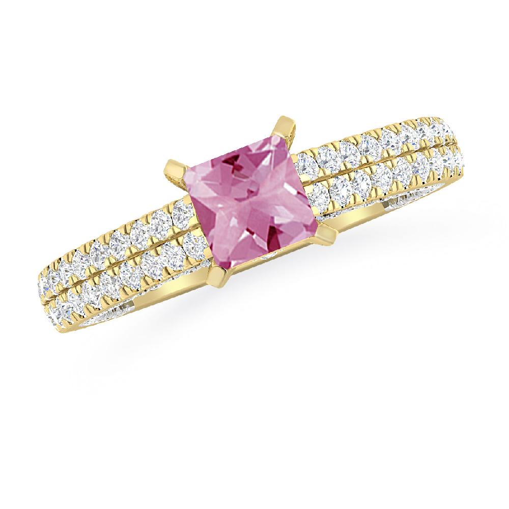 Yellow Gold - Pink Tourmaline