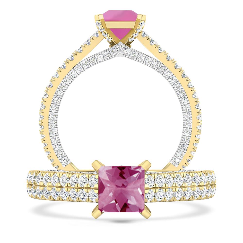 Yellow Gold - Pink Tourmaline