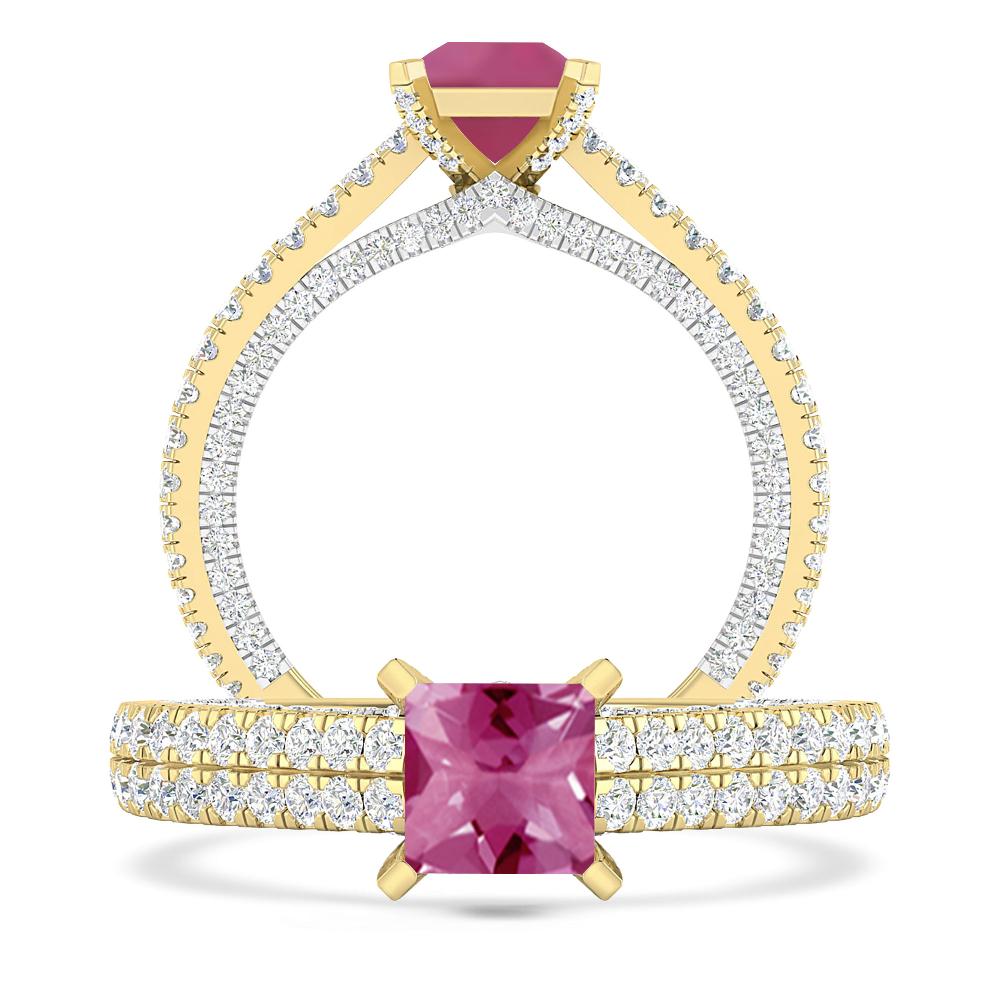 Yellow Gold - Pink Tourmaline