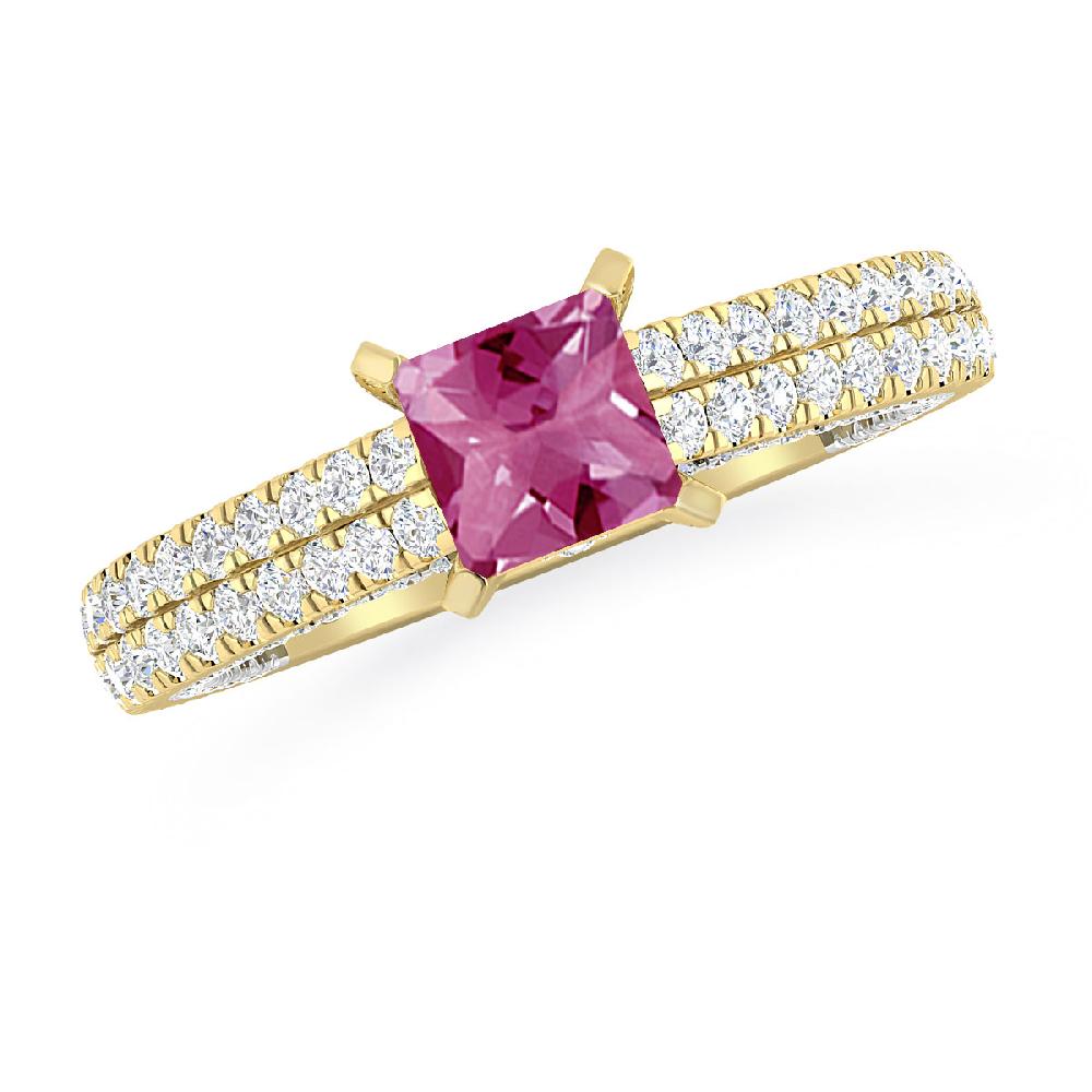 Yellow Gold - Pink Tourmaline