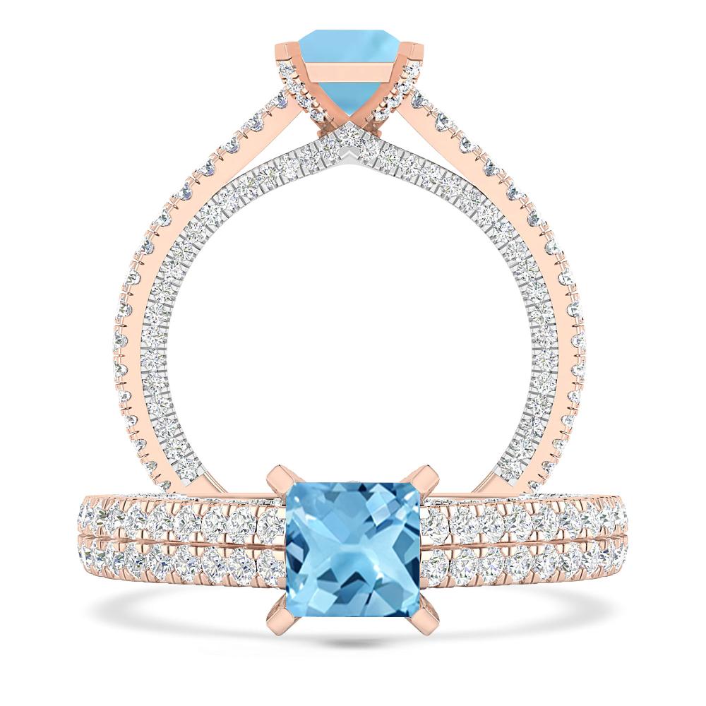 Rose Gold - Blue Topaz