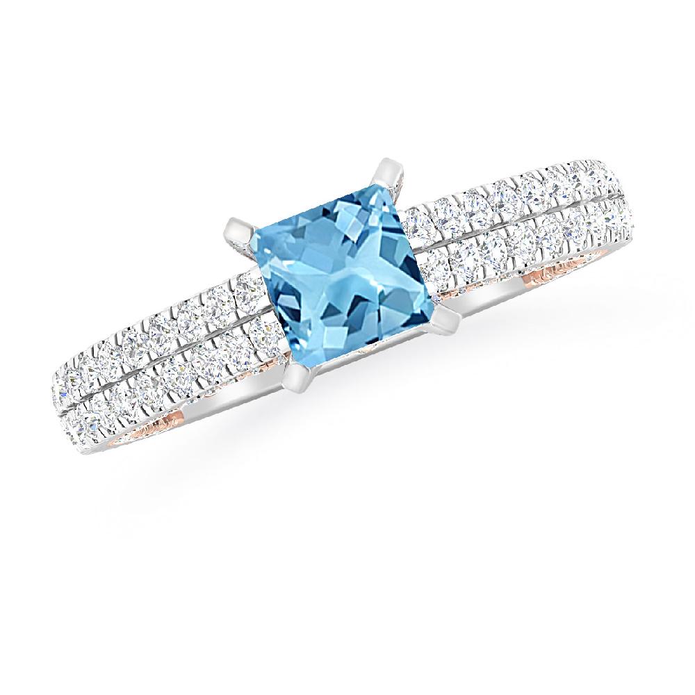 White Gold - Blue Topaz