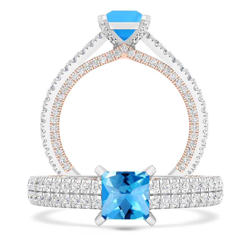 White Gold - Blue Topaz