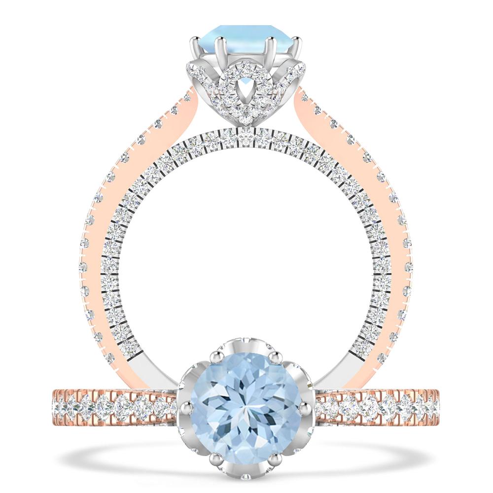 Rose Gold - Aquamarine