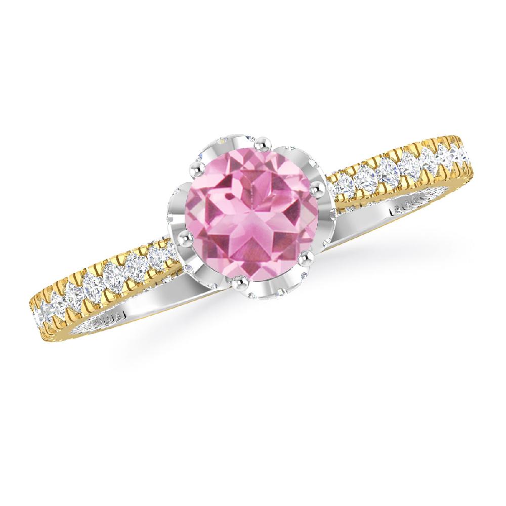 Yellow Gold - Pink Tourmaline