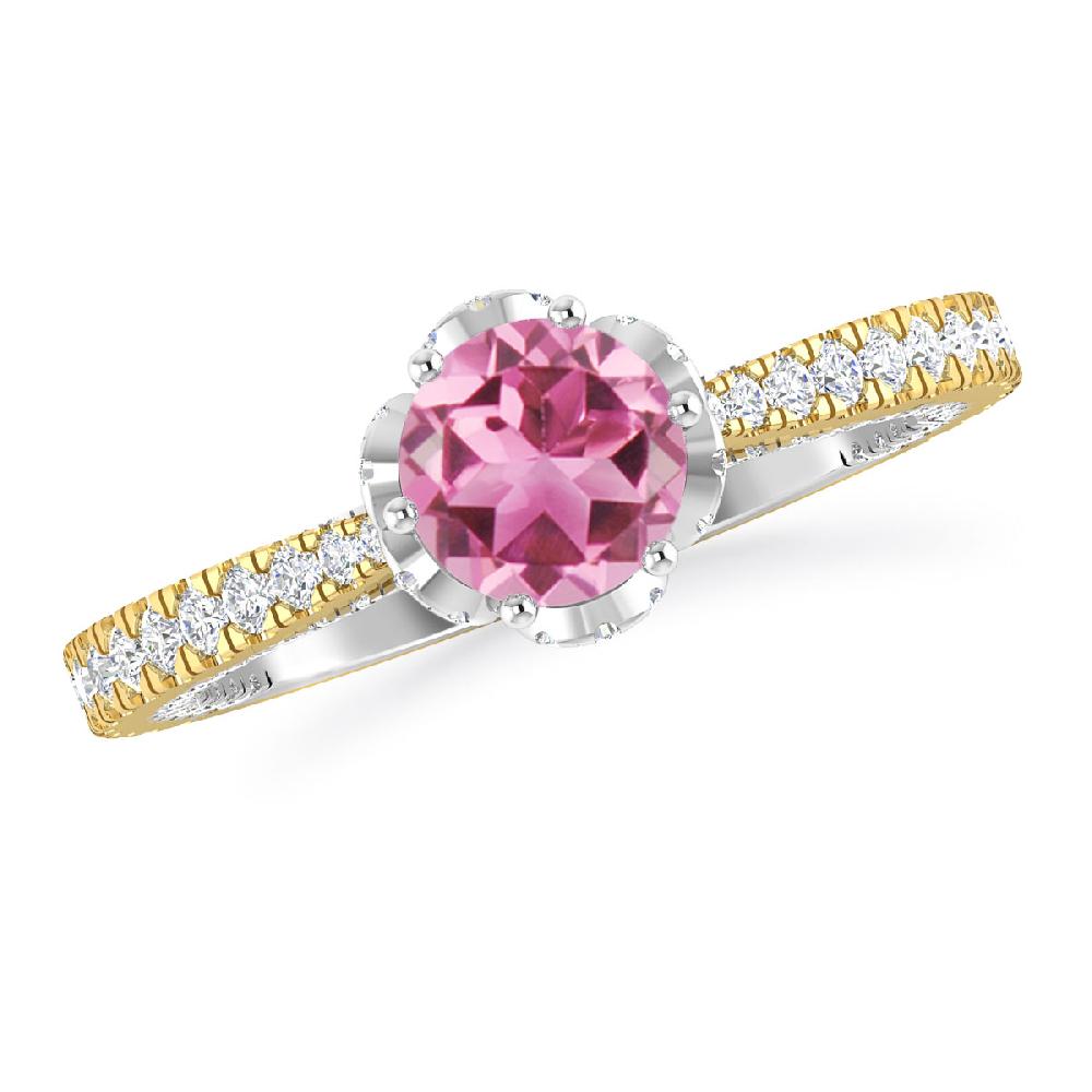 Yellow Gold - Pink Tourmaline