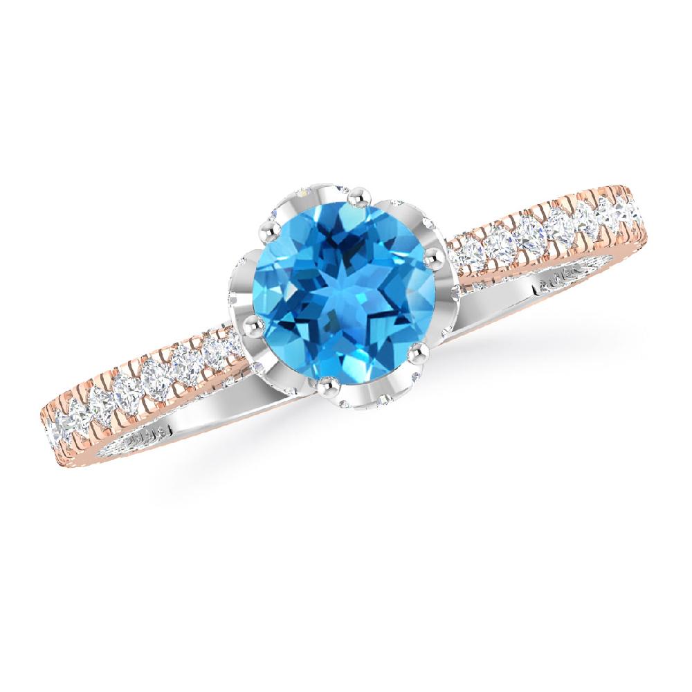 Rose Gold - Blue Topaz