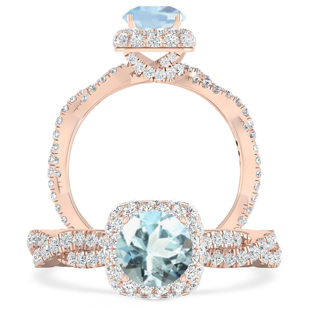 Rose Gold - Aquamarine