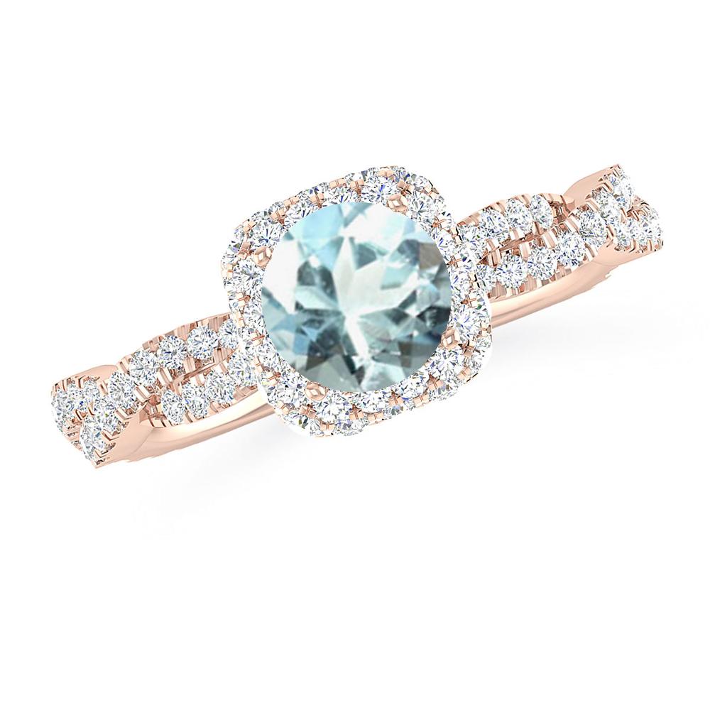 Rose Gold - Aquamarine