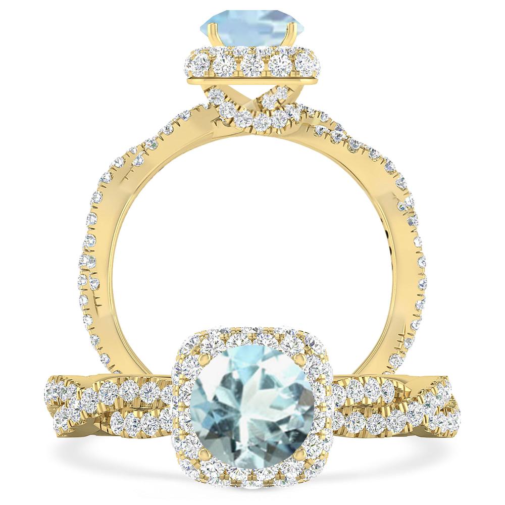 Yellow Gold - Aquamarine