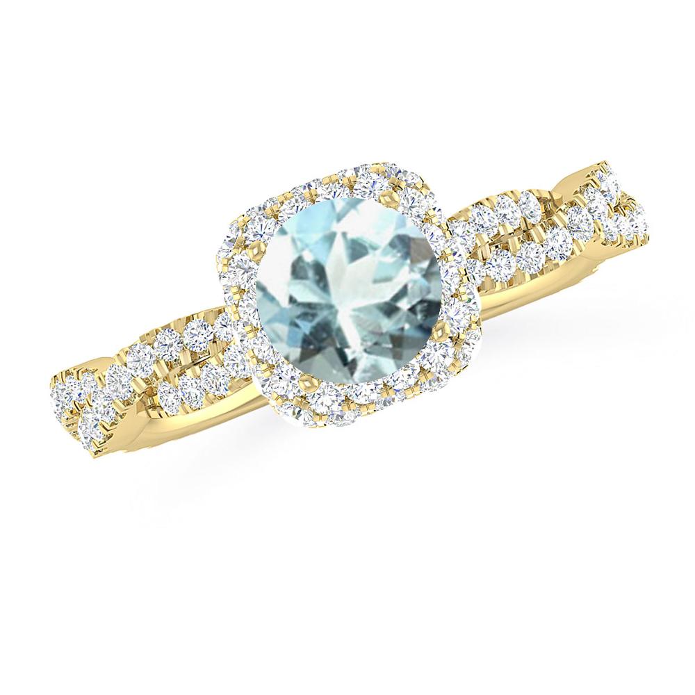 Yellow Gold - Aquamarine