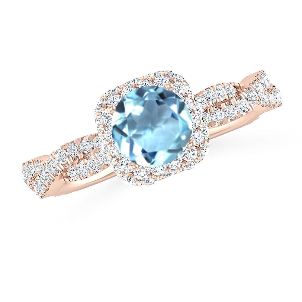 Rose Gold - Aquamarine