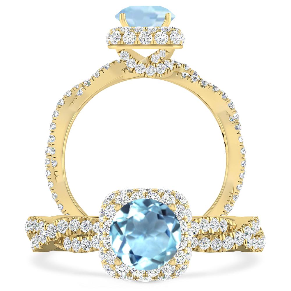 Yellow Gold - Aquamarine