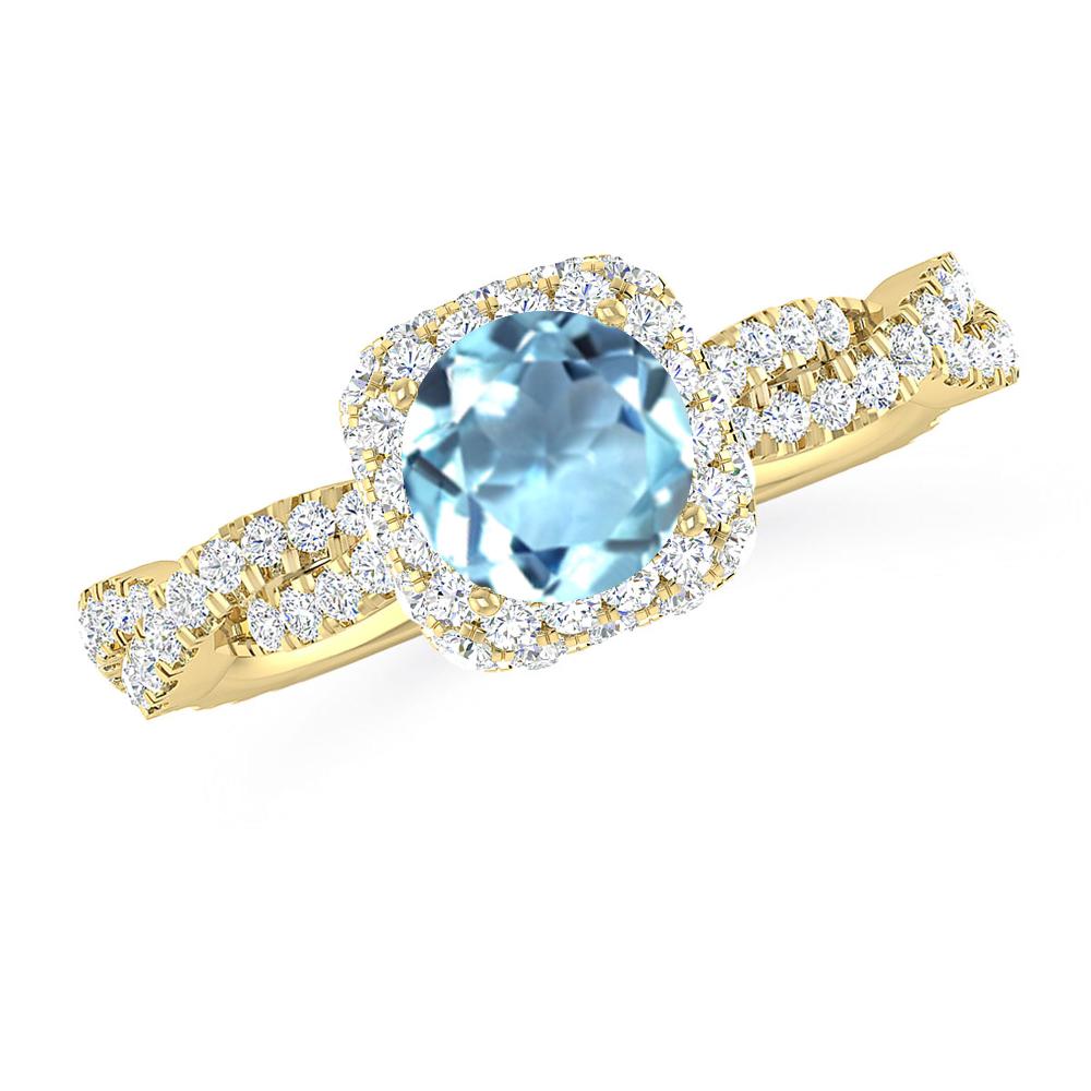 Yellow Gold - Aquamarine