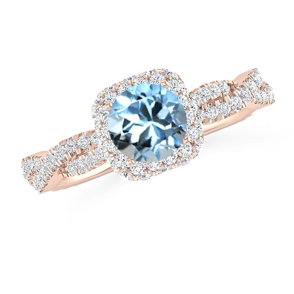 Rose Gold - Aquamarine