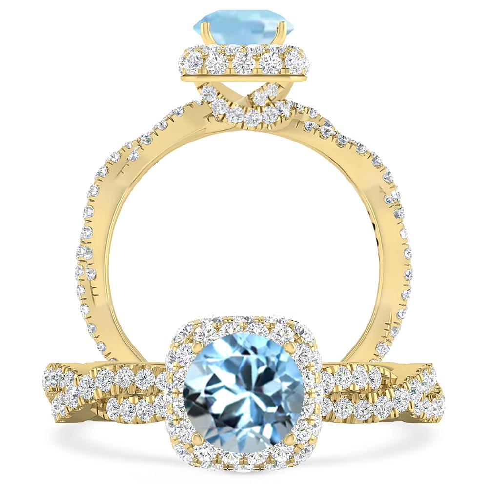 Yellow Gold - Aquamarine