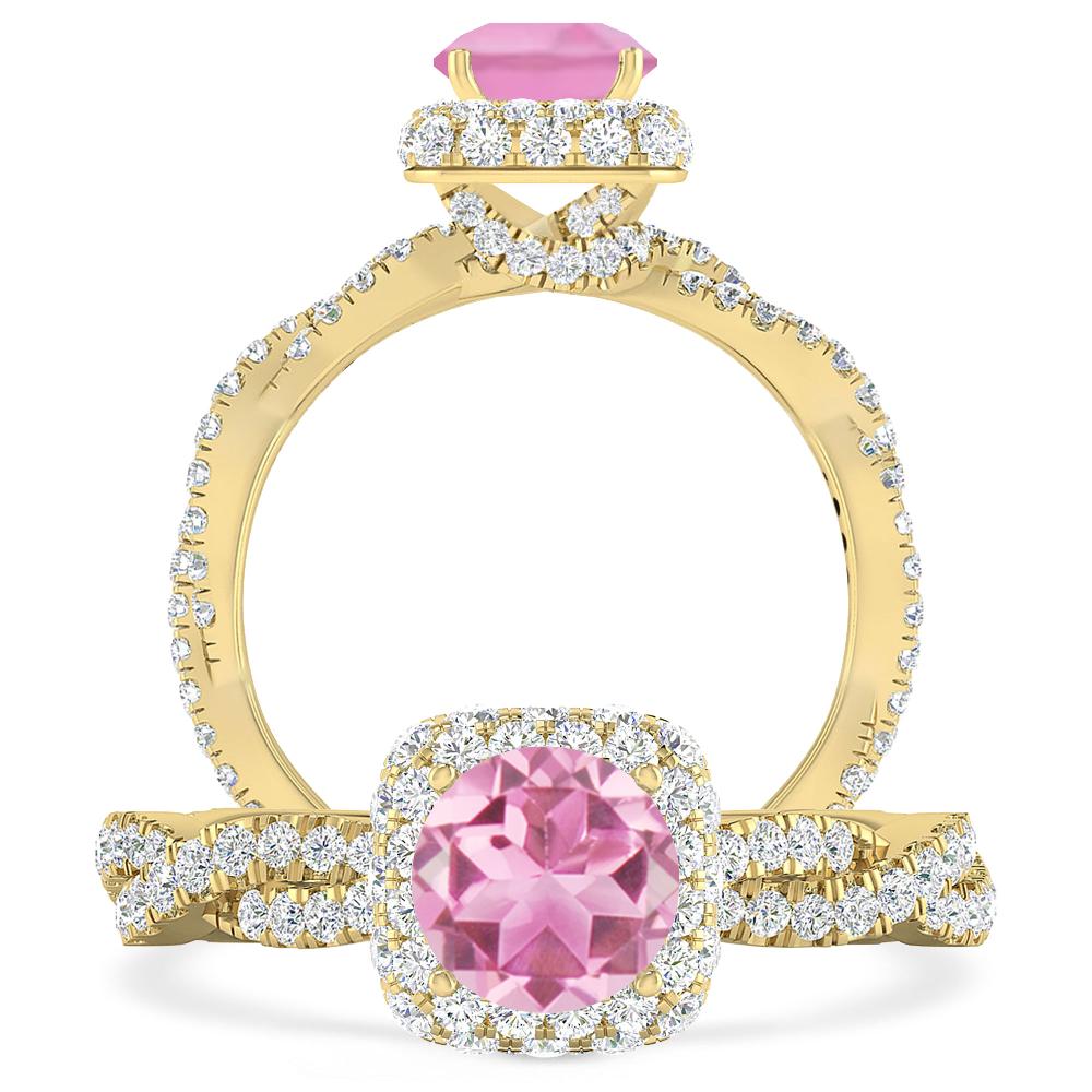 Yellow Gold - Pink Tourmaline