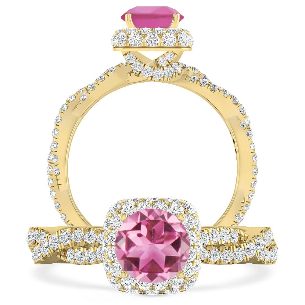 Yellow Gold - Pink Tourmaline