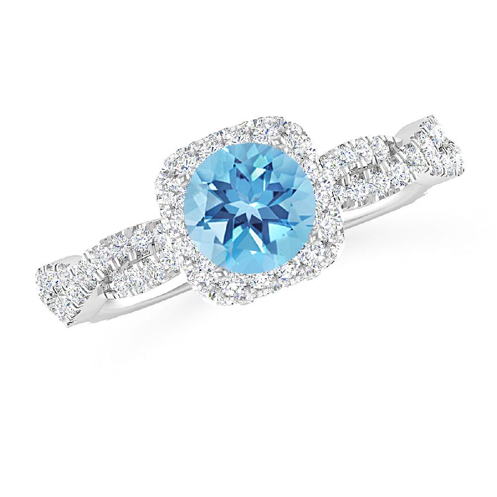 White Gold - Blue Topaz