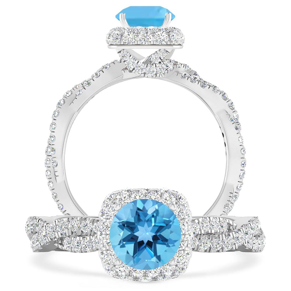 White Gold - Blue Topaz