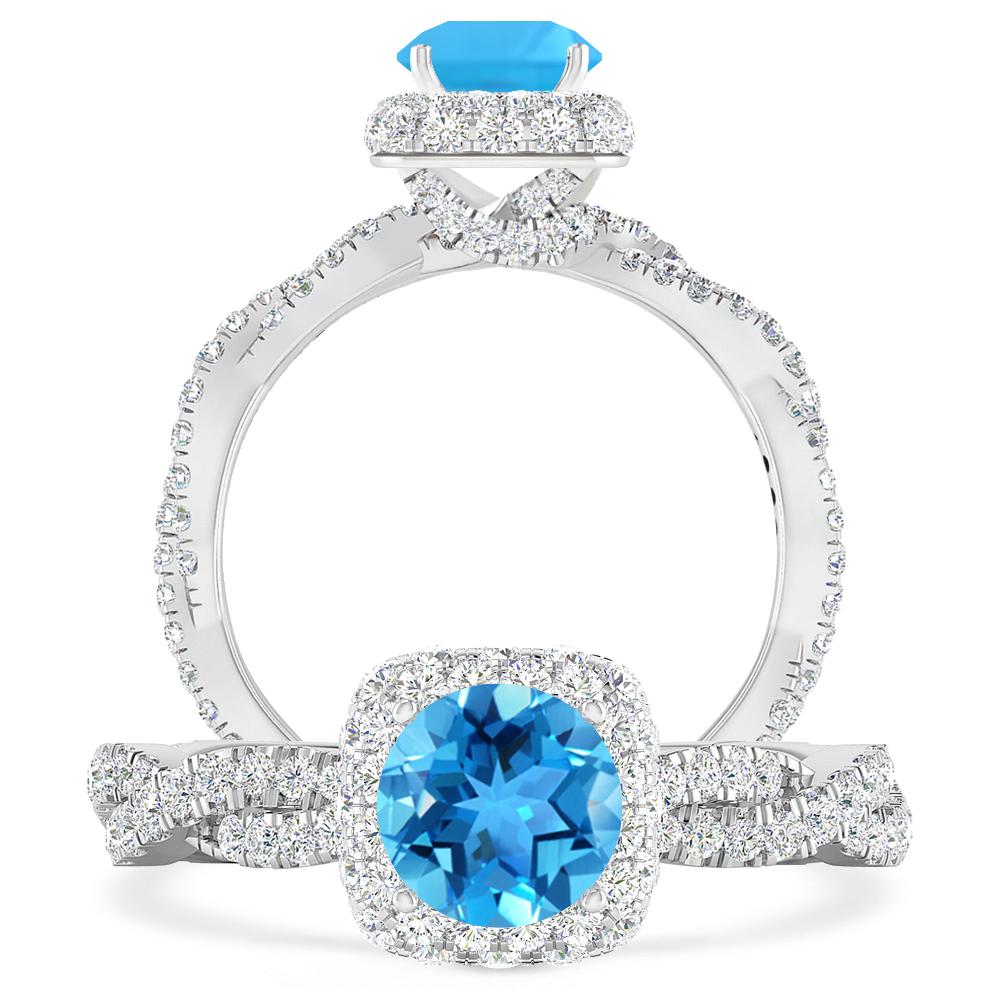 White Gold - Blue Topaz