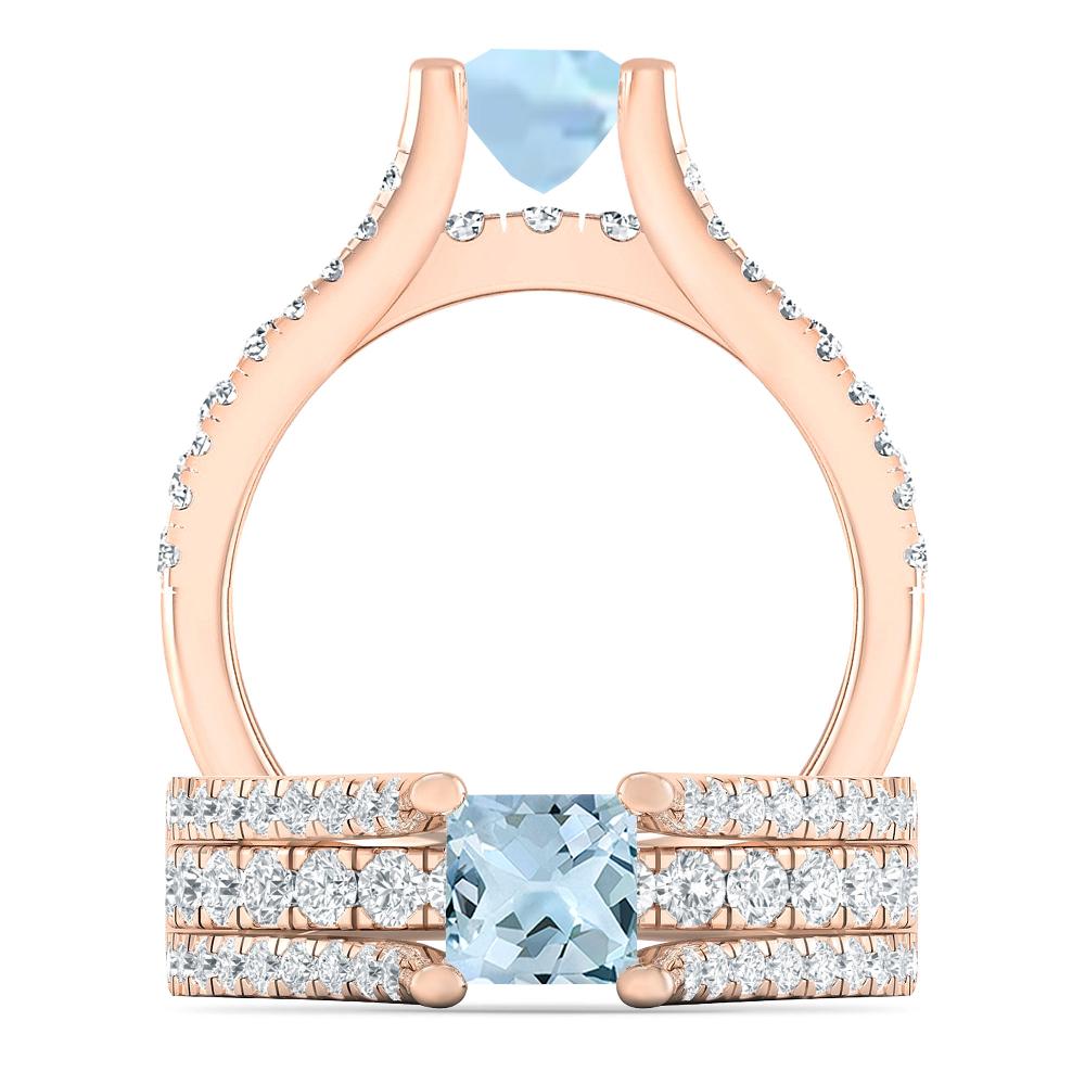 Rose Gold - Aquamarine