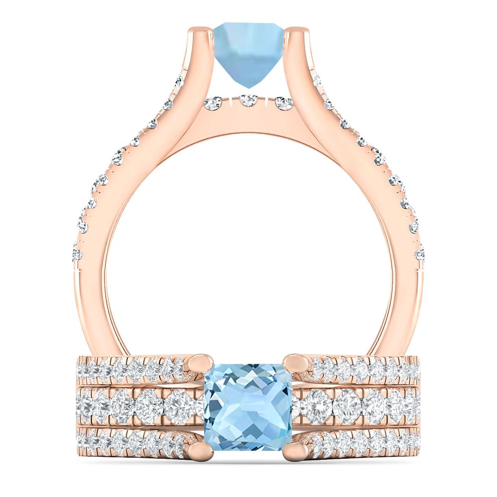 Rose Gold - Aquamarine